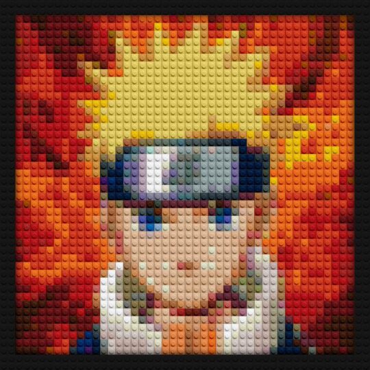 Naruto cover block mosaic design | Compatible with LEGO-style bricks | Pixel Brick Art