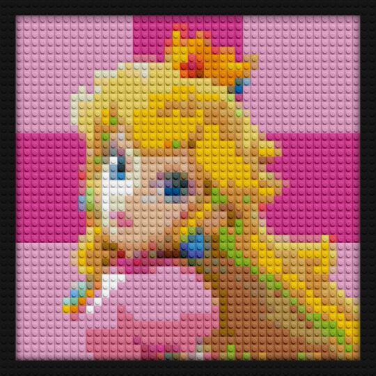 Peach Princess pixel-style bricks | Compatible with LEGO-style bricks | Pixel Brick Art