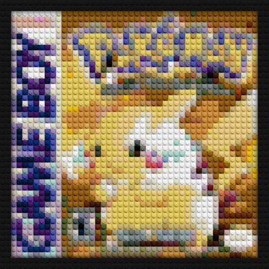 Pokemon Yellow Version retro pixel brick art | Compatible with LEGO-style bricks | Pixel Brick Art