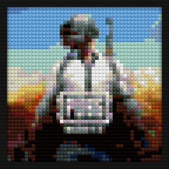 PubG cover brick building wall art | Compatible with LEGO-style bricks | Pixel Brick Art