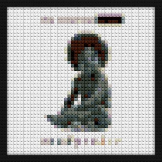 Ready To Die Notorious Big brick based pixel art | Compatible with LEGO-style bricks | Pixel Brick Art