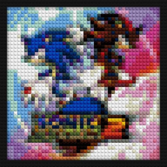 Sonic Adventure 2 brick building wall art | Compatible with LEGO-style bricks | Pixel Brick Art