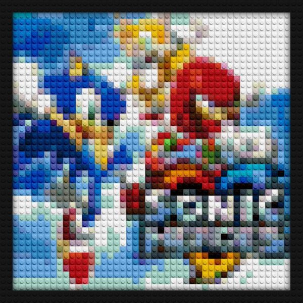 Sonic Heroes interlocking brick mosaic