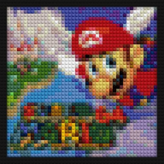 Super mario 64 brick wall art | Compatible with LEGO-style bricks | Pixel Brick Art