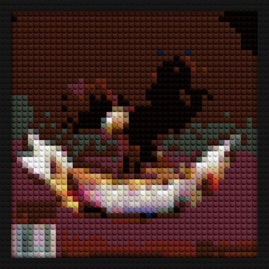 Travis Scott Birds in the brick mosaic art | Compatible with LEGO-style bricks | Pixel Brick Art