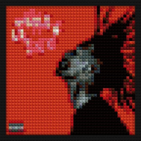 Whole Lotta Red pixel brick art