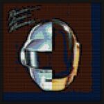 Daft Punk Album Cover building brick art