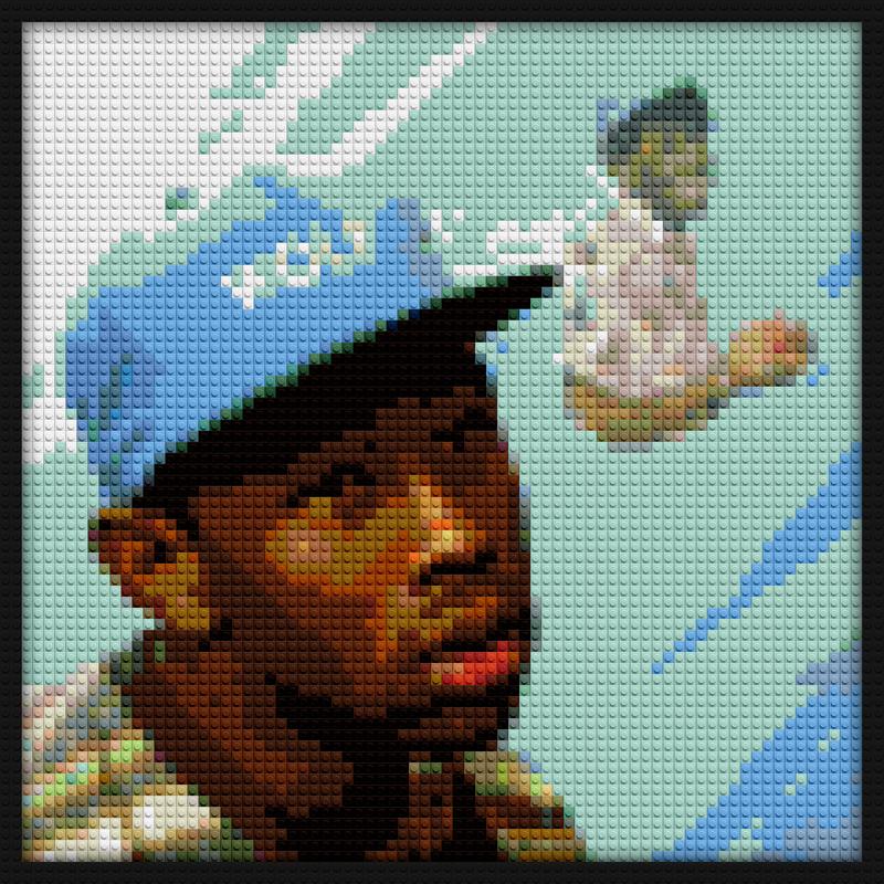 Tyler The creator Wolf Blue cover diy brick mosaic | Compatible with LEGO-style bricks | Pixel Brick Art