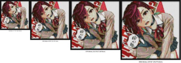 "Unique Dan Da Dan MOMO Wall Art Frame - Shop Now!" LEGO-style DIY wall decor | Compatible with LEGO-style bricks | Pixel Brick Art
