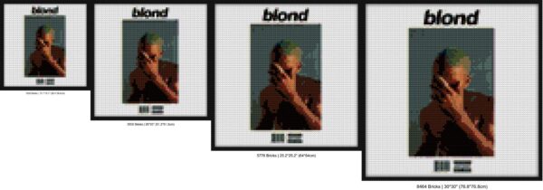 "Frank Ocean Blond Inspired Wall Art Frame - Unique" pixel-style bricks | Compatible with LEGO-style bricks | Pixel Brick Art