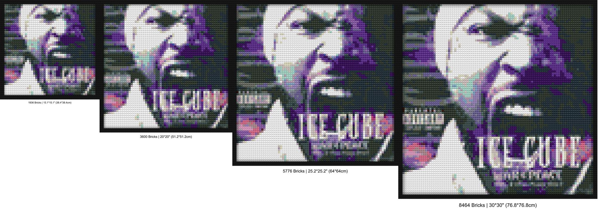 "Ice Cube War Art Frame - Modern Wall Decor" handmade brick mosaics | Compatible with LEGO-style bricks | Pixel Brick Art