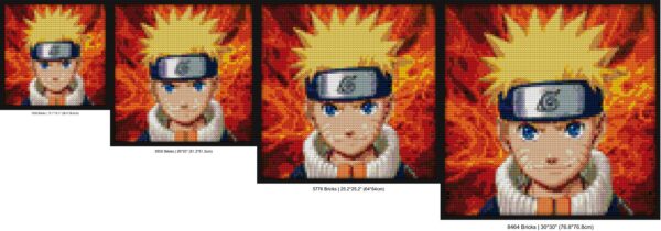 "Naruto-Inspired Wall Art Frame - Unique Design" interlocking brick mosaic | Compatible with LEGO-style bricks | Pixel Brick Art