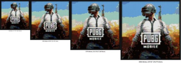 "Stunning PubG Cover Wall Art Frame - Elevate Your Space" brick mosaic art | Compatible with LEGO-style bricks | Pixel Brick Art