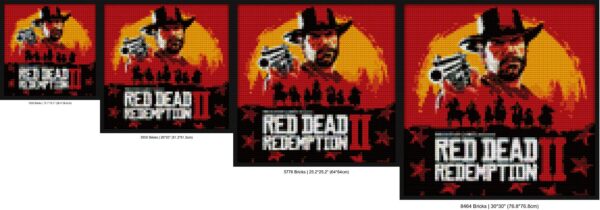 "Red Dead Redemption 2 Wall Art Frame - Exclusive Design" brick block wall decor | Compatible with LEGO-style bricks | Pixel Brick Art