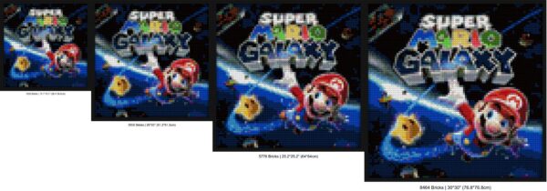 "Super Mario Galaxy Pixel Art Frame - Unique Design" DIY pop culture bricks | Compatible with LEGO-style bricks | Pixel Brick Art