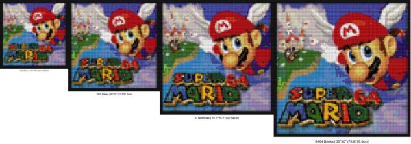 "Super Mario 64-Inspired Game Art Frame | Unique Wall Decor" creative brick wall decor | Compatible with LEGO-style bricks | Pixel Brick Art