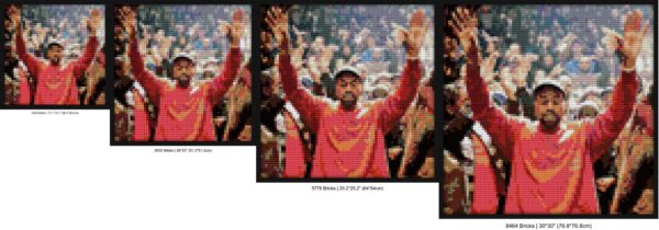 "The Life of Pablo Kanye West: Exclusive Art Frame Kit" brick-inspired artwork | Compatible with LEGO-style bricks | Pixel Brick Art