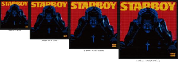 "Weeknd Starboy Art Frame: Unique Urban Style" retro pixel brick art | Compatible with LEGO-style bricks | Pixel Brick Art