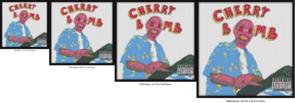 "Tyler The Creator Cherry Bomb Wall Art Frame" brick-based pixel art | Compatible with LEGO-style bricks | Pixel Brick Art