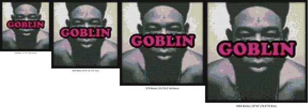 "Exclusive Tyler The Creator Goblin Deluxe Art Frame" building brick art | Compatible with LEGO-style bricks | Pixel Brick Art