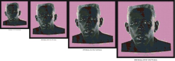 "Tyler The Creator IGOR Wall Art Frame - Unique Design" LEGO-compatible mosaic kits | Compatible with LEGO-style bricks | Pixel Brick Art