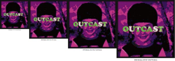 "Tyler the Creator Outcast-Themed Wall Art Frame" pixel-style bricks | Compatible with LEGO-style bricks | Pixel Brick Art
