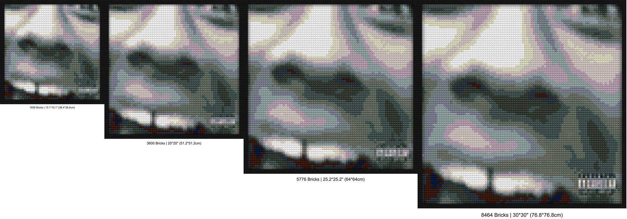 "Tyler the Creator Wolf DIY Wall Art Frame | Unique Style" pixel-style bricks | Compatible with LEGO-style bricks | Pixel Brick Art