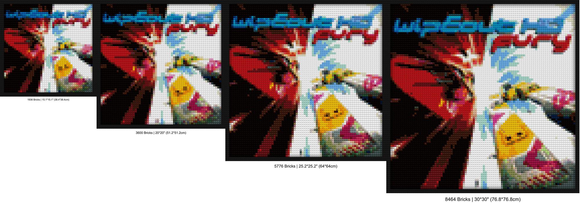 "Wipeout Fury HD Framed Wall Art - Unique Design" pixel brick art | Compatible with LEGO-style bricks | Pixel Brick Art