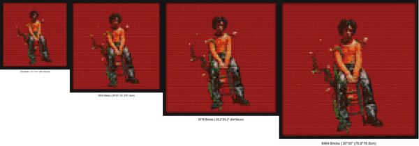 "D4VD Album Cover Wall Art Frame - Modern Design" brick mosaic art | Compatible with LEGO-style bricks | Pixel Brick Art