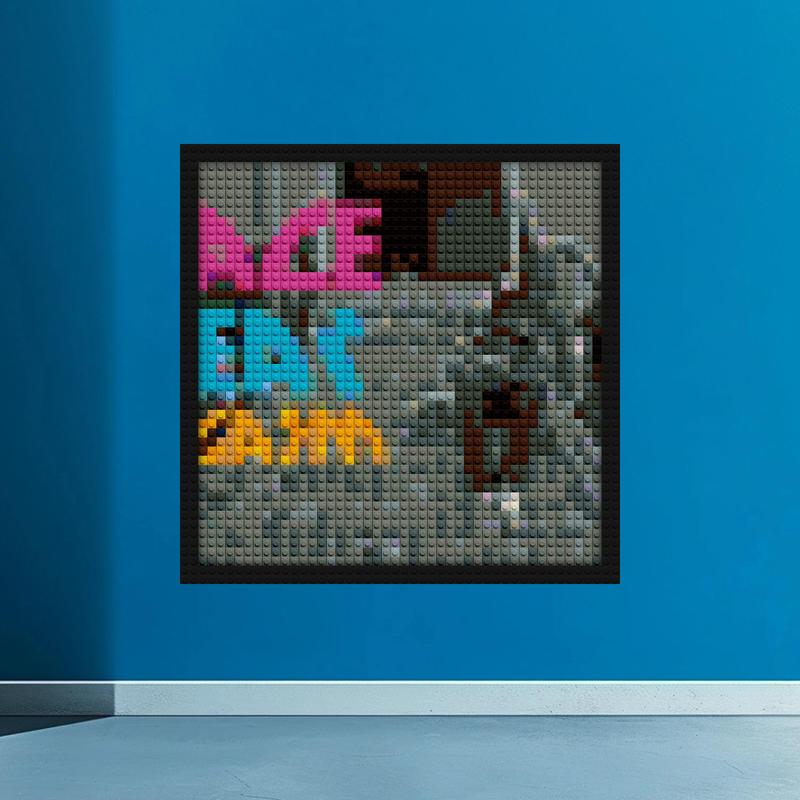 "Ace The Creator Eargasm Wall Art Frame - Unique Design" pixel brick art | Compatible with LEGO-style bricks | Pixel Brick Art