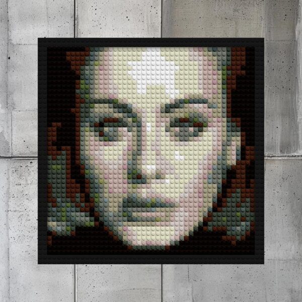 "Adele 25 Album Pixel Art Frame - Unique Wall Art" custom brick portraits | Compatible with LEGO-style bricks | Pixel Brick Art