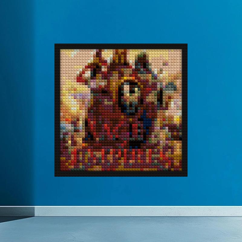 "Classic Age of Empire Wall Art Frame - Vintage Style" handmade brick mosaics | Compatible with LEGO-style bricks | Pixel Brick Art