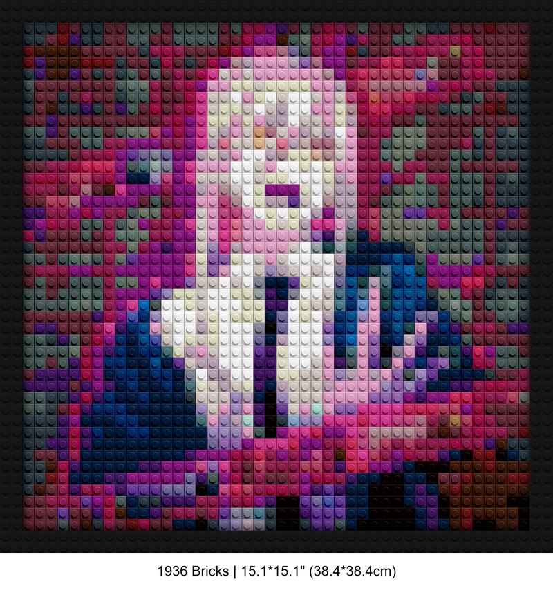 Chainsaw Man handmade brick mosaics | Compatible with LEGO-style bricks | Pixel Brick Art