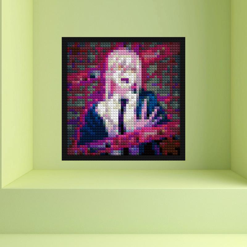 "Chainsaw Man Anime Wall Art Frame - Unique Decor" retro pixel brick art | Compatible with LEGO-style bricks | Pixel Brick Art