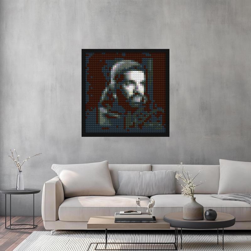 "Drake Scorpion Pixel Art Frame - Unique Wall Design" brick-building wall art | Compatible with LEGO-style bricks | Pixel Brick Art