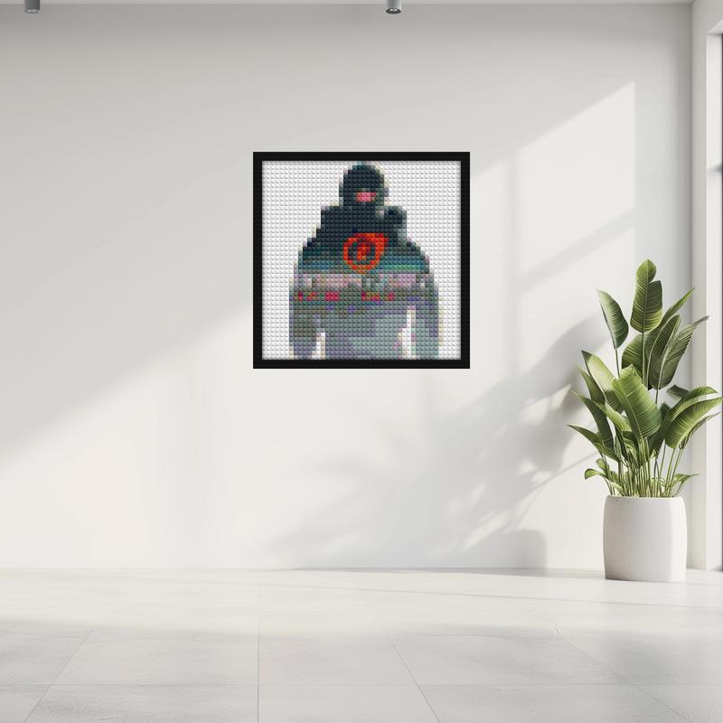 "Entropy Zero Half-Life Art Frame - Unique Wall Decor" retro pixel brick art | Compatible with LEGO-style bricks | Pixel Brick Art