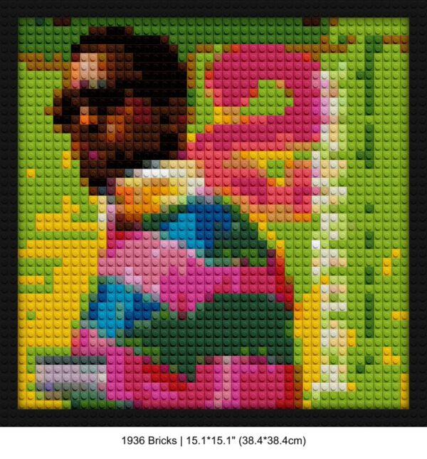 Kanye West art LEGO-style DIY wall decor | Compatible with LEGO-style bricks | Pixel Brick Art