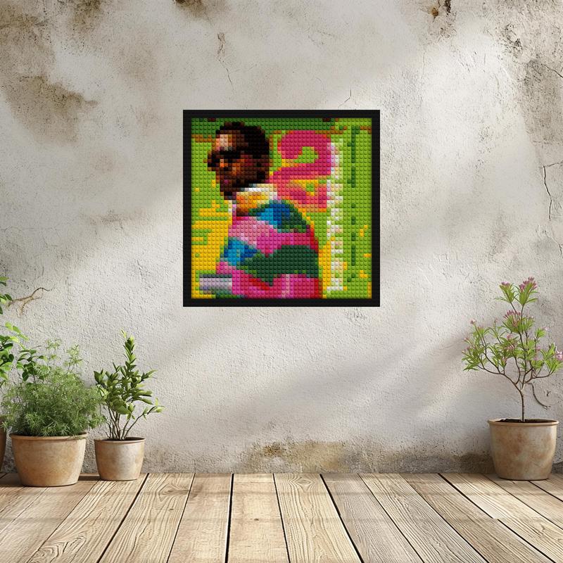 "Freshmen Adjustment 2 Kanye West Pixel Art Frame" brick painting kits | Compatible with LEGO-style bricks | Pixel Brick Art