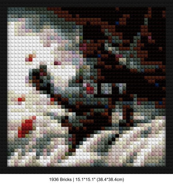 Ghost of Tsushima DIY brick mosaic | Compatible with LEGO-style bricks | Pixel Brick Art