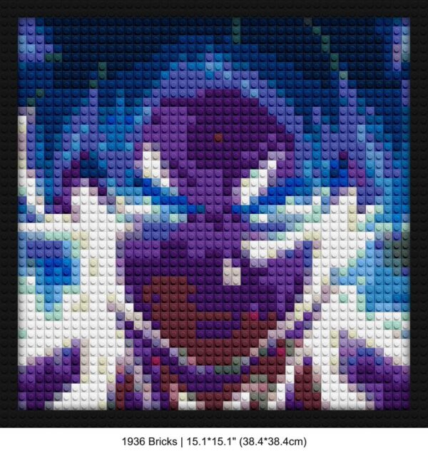 Goku Ultra Instinct block mosaic design | Compatible with LEGO-style bricks | Pixel Brick Art