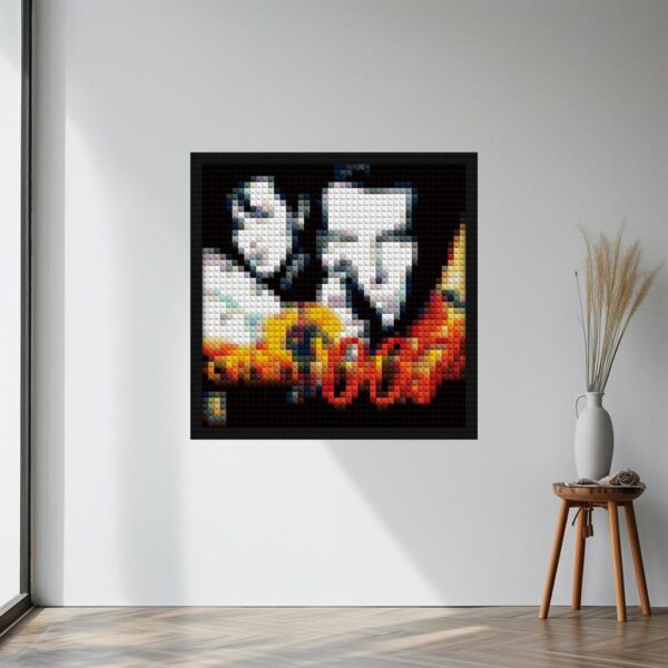 "Golden Eye N64 Custom Wall Art Frame - DIY Kit" DIY pixel mosaic | Compatible with LEGO-style bricks | Pixel Brick Art