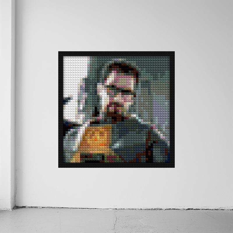 "Gordon Freeman Half Life Art Frame - Collector’s Edition" pixel brick art | Compatible with LEGO-style bricks | Pixel Brick Art