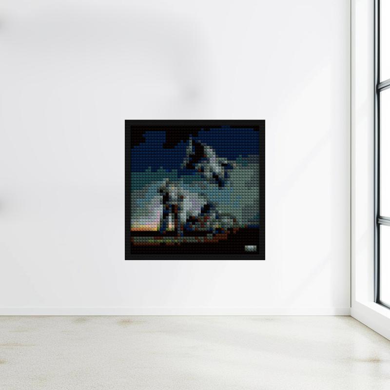 "Exclusive HARDSTONE PSYCHO Album Art Frame by Don Toliver" interlocking brick mosaic | Compatible with LEGO-style bricks | Pixel Brick Art
