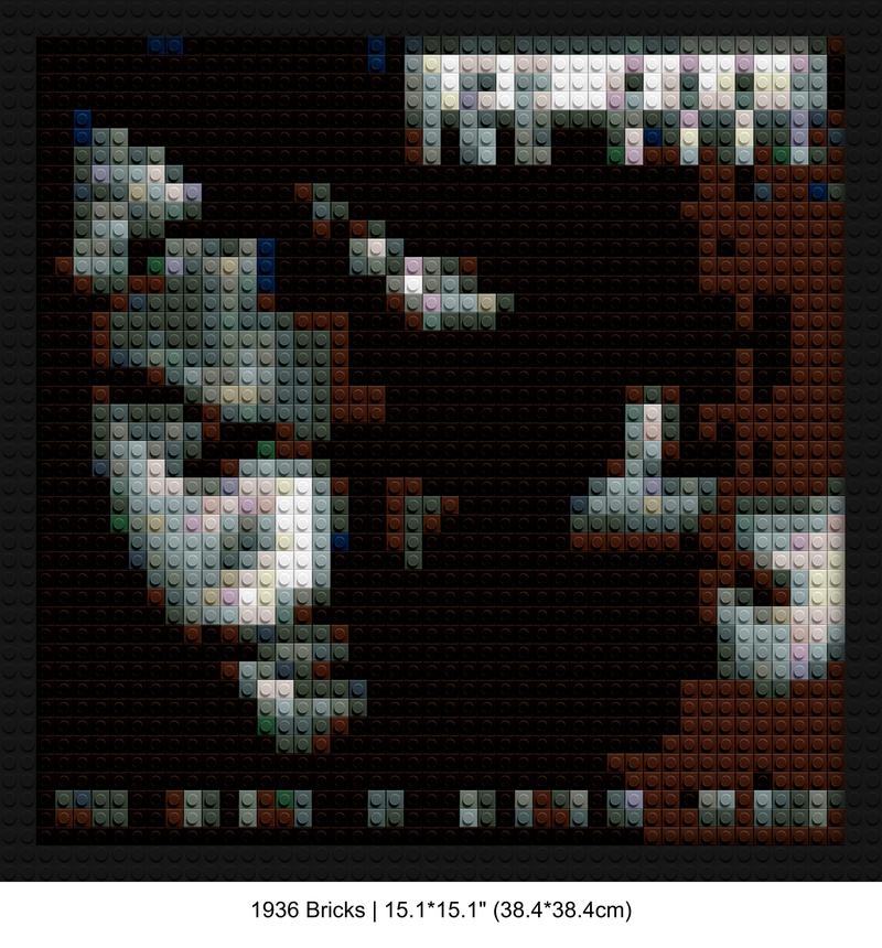 Ice Cube pixel brick art | Compatible with LEGO-style bricks | Pixel Brick Art