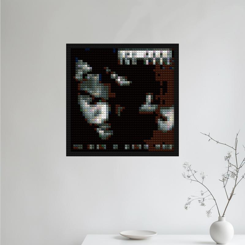 Ice Cube "Good Day" Art Frame Kit - DIY Wall Display brick painting kits | Compatible with LEGO-style bricks | Pixel Brick Art