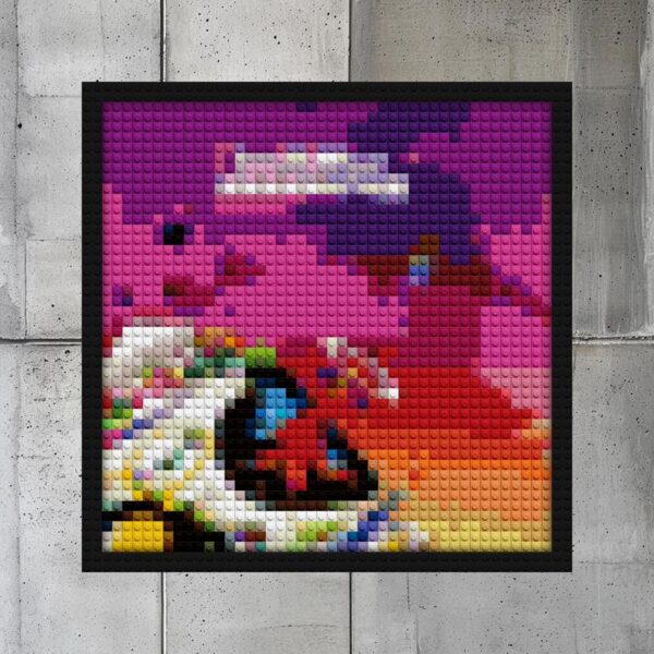 "Kanye West Graduation Album Art Frame - Unique Design" LEGO-style bricks art | Compatible with LEGO-style bricks | Pixel Brick Art