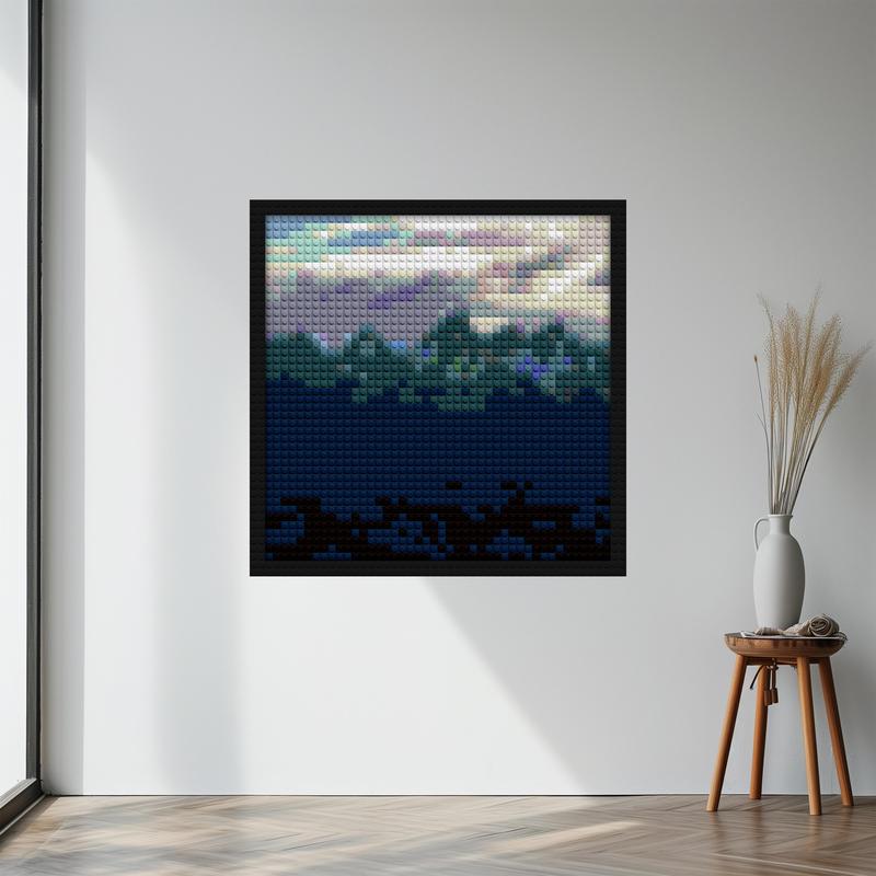 "Kanye-Themed Pixel Art Frame - Bipolar Quote Design" pixel-style bricks | Compatible with LEGO-style bricks | Pixel Brick Art