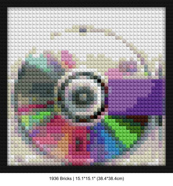 Kanye West art brick-building wall art | Compatible with LEGO-style bricks | Pixel Brick Art