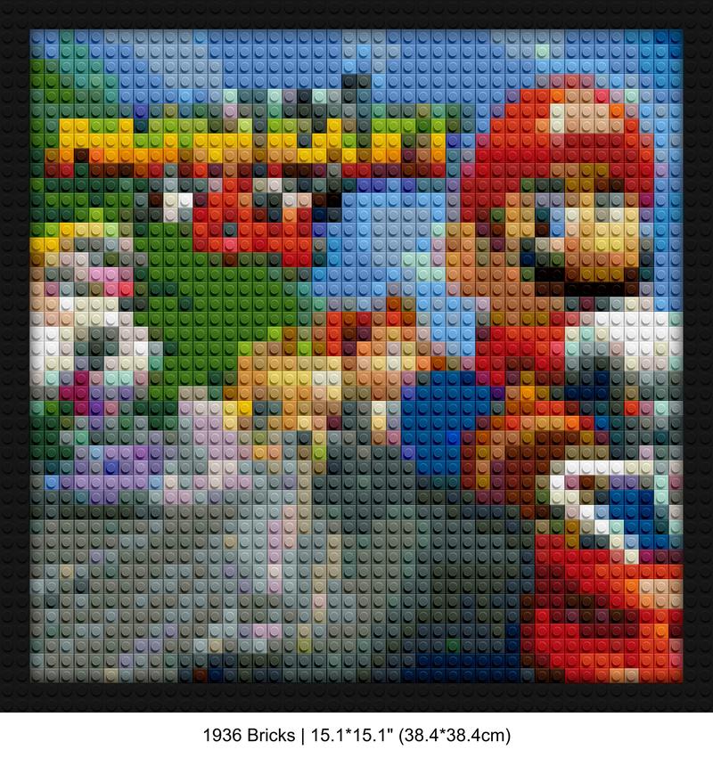 Mario Kart 64 LEGO-style DIY wall decor | Compatible with LEGO-style bricks | Pixel Brick Art