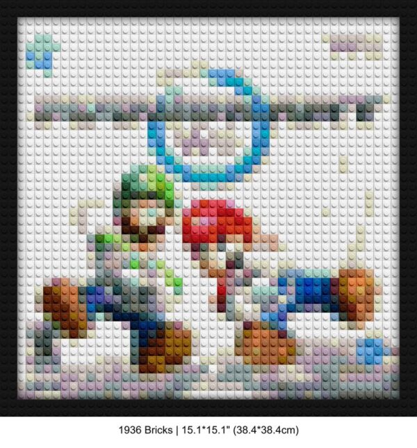 Mario Kart Wii brick mosaic art | Compatible with LEGO-style bricks | Pixel Brick Art